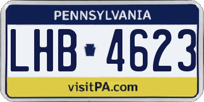 PA license plate LHB4623