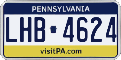 PA license plate LHB4624