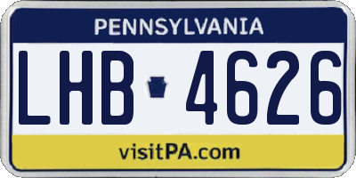 PA license plate LHB4626