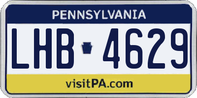 PA license plate LHB4629