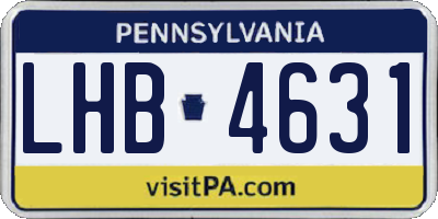 PA license plate LHB4631