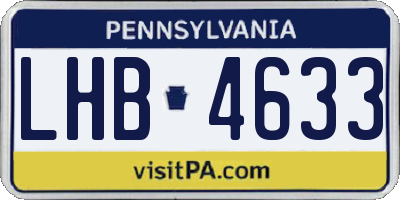 PA license plate LHB4633