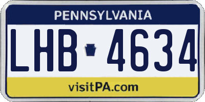 PA license plate LHB4634
