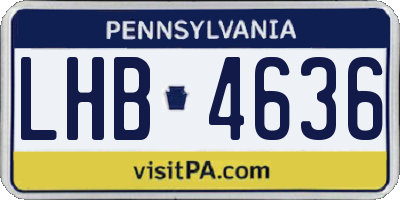 PA license plate LHB4636