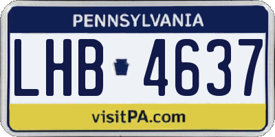 PA license plate LHB4637