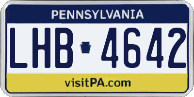 PA license plate LHB4642