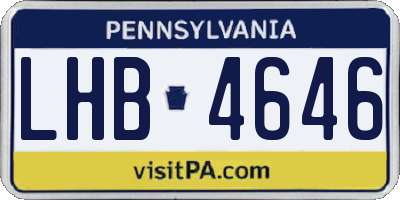 PA license plate LHB4646