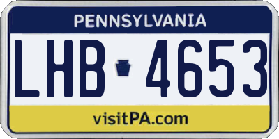 PA license plate LHB4653