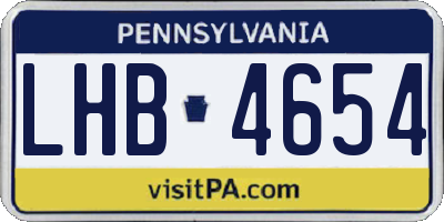 PA license plate LHB4654
