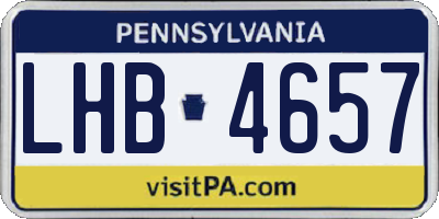 PA license plate LHB4657