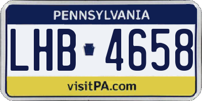 PA license plate LHB4658