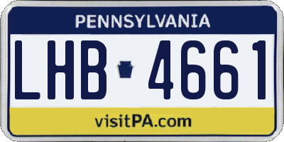 PA license plate LHB4661