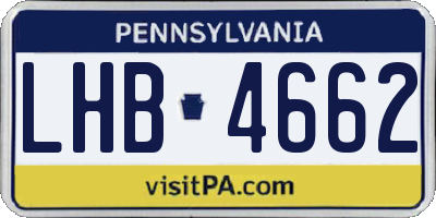 PA license plate LHB4662