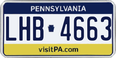 PA license plate LHB4663