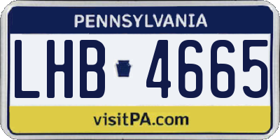 PA license plate LHB4665