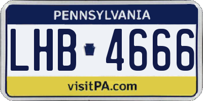 PA license plate LHB4666