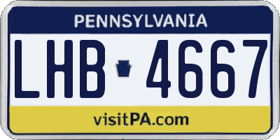 PA license plate LHB4667