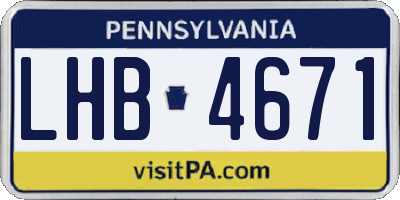 PA license plate LHB4671