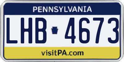 PA license plate LHB4673