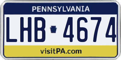PA license plate LHB4674