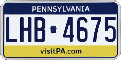 PA license plate LHB4675
