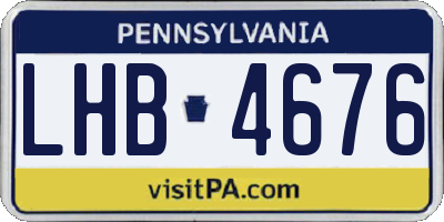PA license plate LHB4676