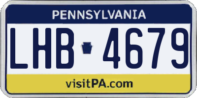 PA license plate LHB4679