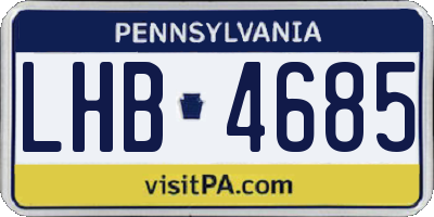 PA license plate LHB4685