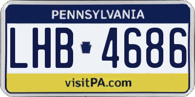 PA license plate LHB4686