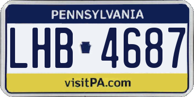 PA license plate LHB4687