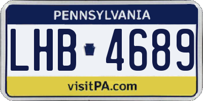 PA license plate LHB4689