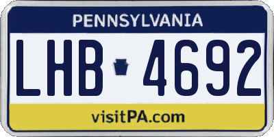 PA license plate LHB4692