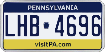 PA license plate LHB4696