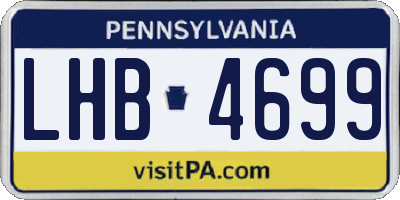PA license plate LHB4699