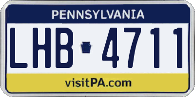 PA license plate LHB4711