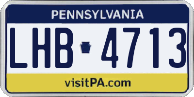 PA license plate LHB4713