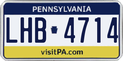 PA license plate LHB4714