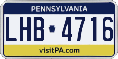 PA license plate LHB4716