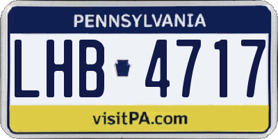 PA license plate LHB4717