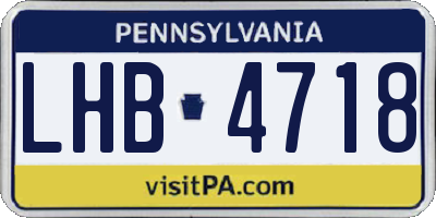 PA license plate LHB4718