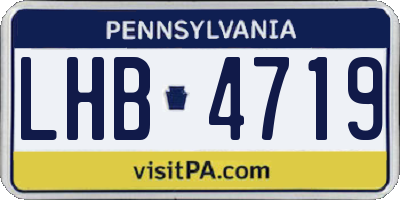 PA license plate LHB4719