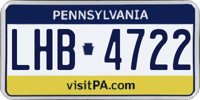 PA license plate LHB4722