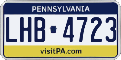 PA license plate LHB4723