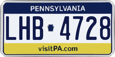 PA license plate LHB4728