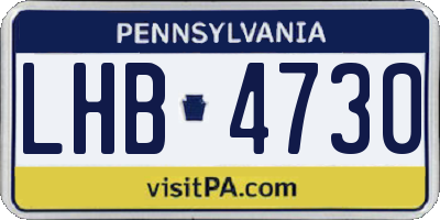 PA license plate LHB4730