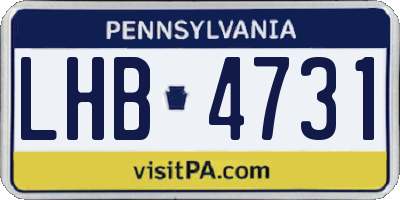 PA license plate LHB4731