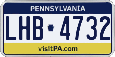 PA license plate LHB4732