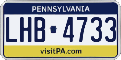 PA license plate LHB4733