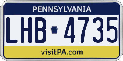 PA license plate LHB4735