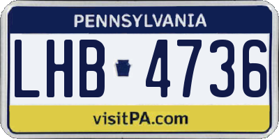 PA license plate LHB4736